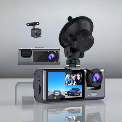 3 Lens Dash Camera - Front, Cabin & Rear Views