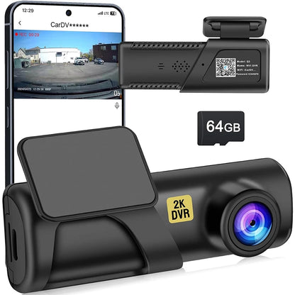 Single Lens 2k HD Dash Cam - Front View