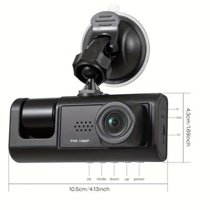 3 Lens Dash Camera - Front, Cabin & Rear Views