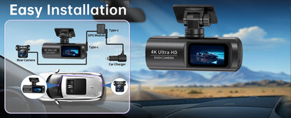 Premium Dual Lens Dash Cam - 4K Front & Rear View